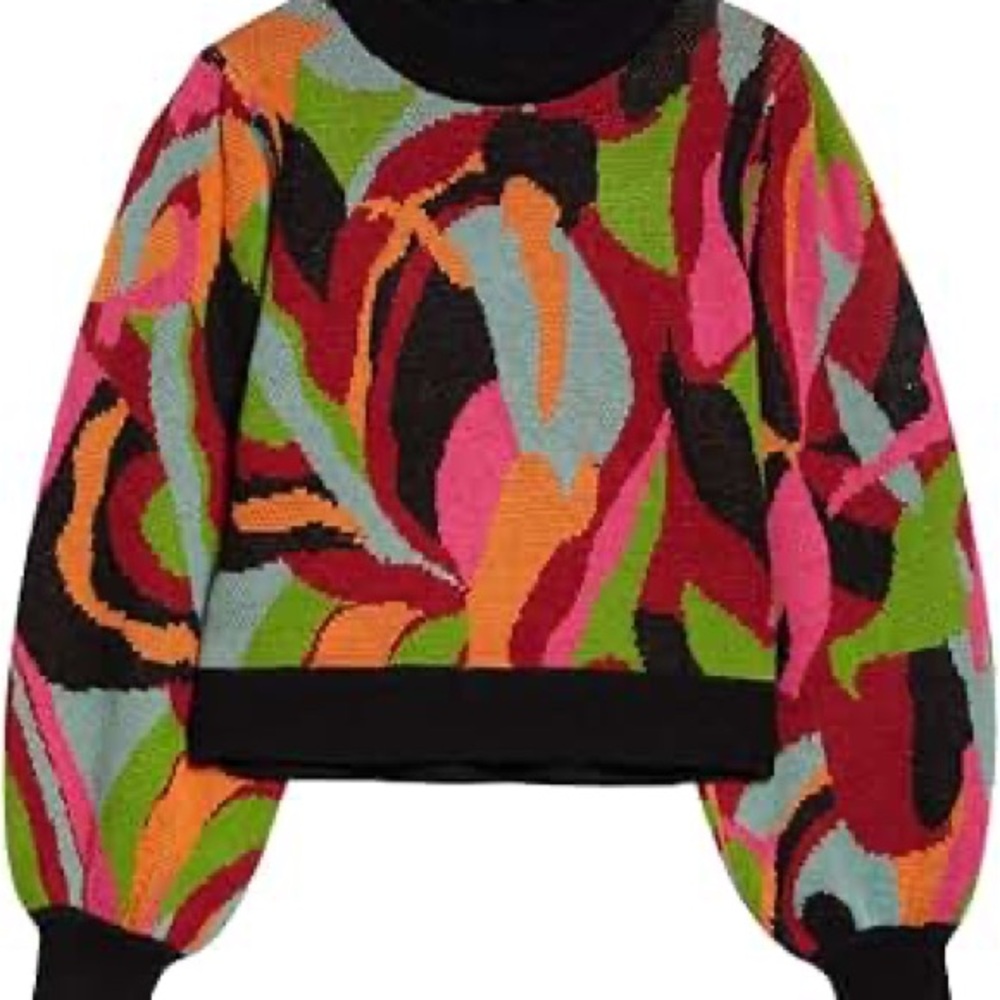 FARM Rio Multicolor Abstract Women's Sweater - Picture 2 of 5